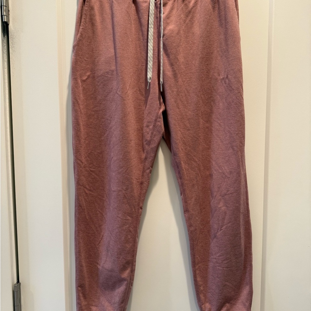 Vuori Pink Track Pants with Drawstring Waist and Elastic Cuffs